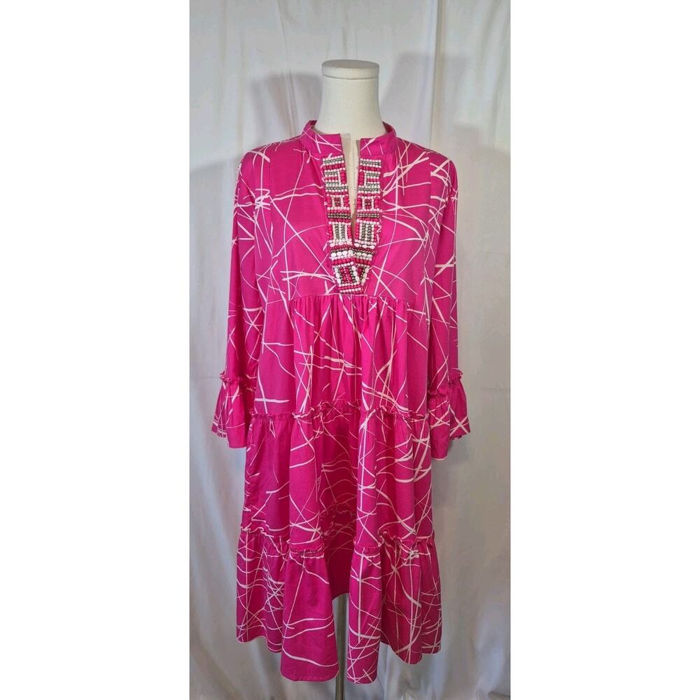 Sheridan French Pink Cotton Mini Dress Large - Picture 2 of 10
